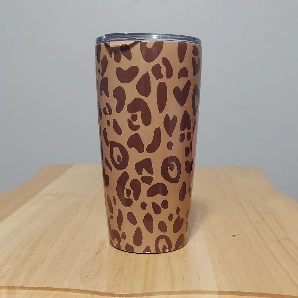Leopard Print 20oz Tumbler with Pink Howdy Design